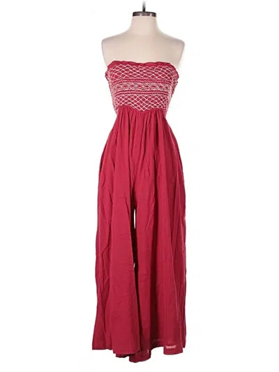 Pre-owned Free People Jumpsuit In Burgundy
