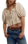 Free People June Embroidered Crop Top In Ecru