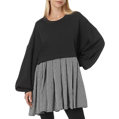 Free People Juniors Womens Striped Cotton Sweatshirt Dress In Multi
