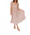 Free People Juniper Ditsy Floral Midi Dress In Ivory In Pink