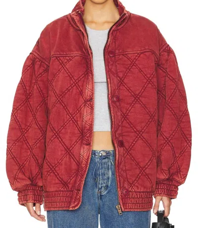 Free People Juno Jacket In Port In Red