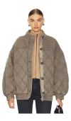 Free People Juno Quilted Cotton Jacket In Laurel Oak
