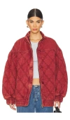 Free People Juno Quilted Cotton Jacket In Port
