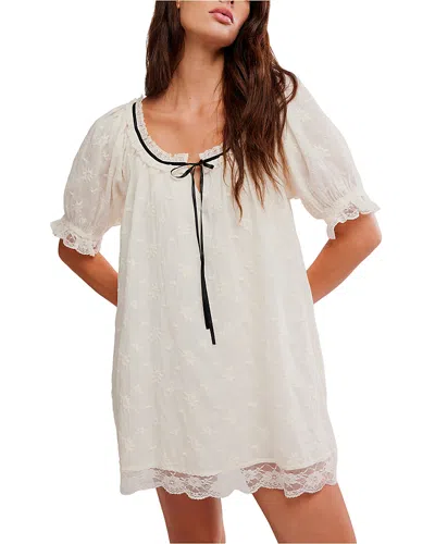 Free People Juno Embroidered Baby Doll Minidress In White