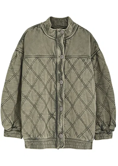 Free People Juno Quilted Cotton Jacket In Green