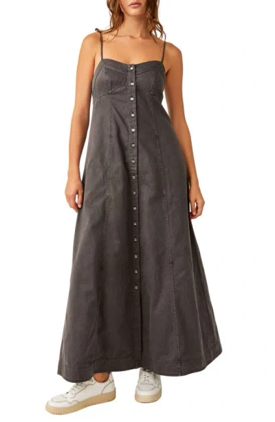 Free People Just Jill Maxi In Black Pearl In Grey