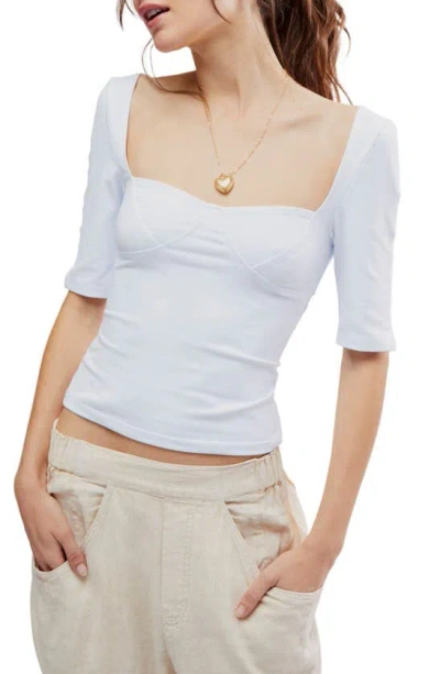 Free People Just Looking Bustier Crop Top In White