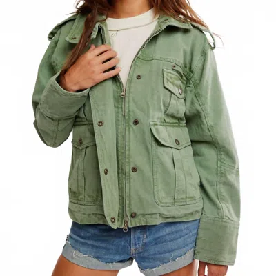 Free People Kali Washed Jacket In Forest Run In Green