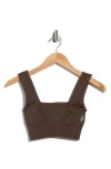 Free People Karma Square Neck Sports Bra In Brown