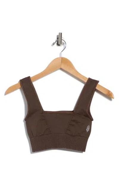 Free People Karma Square Neck Sports Bra In Brown