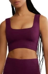 Free People Karma Square Neck Sports Bra In Purple