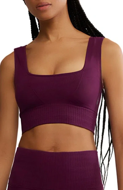 Free People Karma Square Neck Sports Bra In Purple