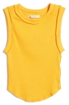 Free People Kate Rib Stretch Cotton Tank In Yellow