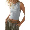 Free People Kate Rib Stretch Cotton Tank In Light Grey