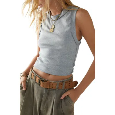 Free People Kate Rib Stretch Cotton Tank In Light Grey