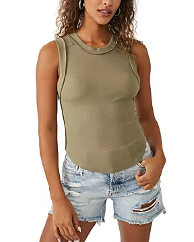 Free People Kate Ribbed Tee In Gray