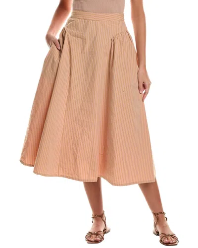 Free People Katia Printed Maxi Skirt In Orange