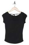 Free People Katie Tie Back Cowl Neck Knit Top In Black