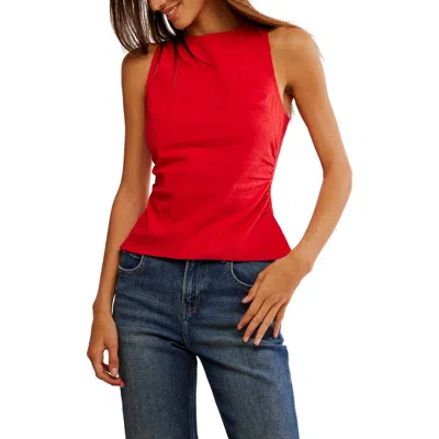 Free People Kaylor Backless Cotton Blend Top In Atlas Red