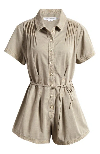 Free People Women's Keep It Crisp Cotton Shortalls In Jack Rabbit