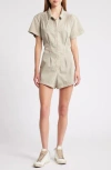 Free People Women's Keep It Crisp Cotton Shortalls In Jack Rabbit