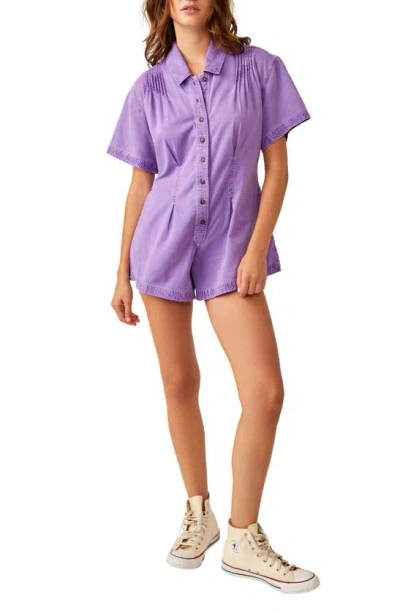 Free People Keep It Crisp Romper In Purple