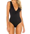 Free People Anywhere With You Stretch Satin Bodysuit In Black