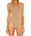 FREE PEOPLE KEEP IT SLEEK BODYSUIT IN TAN