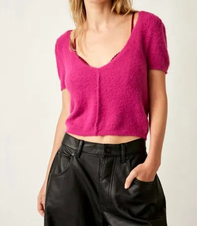 Free People Keep Me Warm Crop Top In Fuschia Festival In Pink