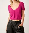 Free People Keep Me Warm Crop Top In Fuschia Festival In Pink