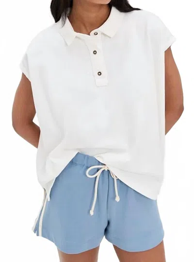 Free People Keep On Polo Shirt In White