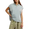 Free People Keep On Polo Shirt In Polar Fog In Blue