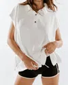Free People Keep On Polo Top In Clean Ivory