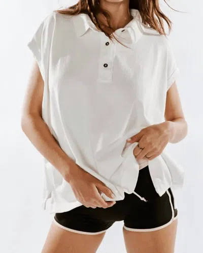 Free People Keep On Polo Top In Clean Ivory