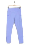 Free People Keepin' Cozy Fleece Lined Zip Hem Leggings In Blue
