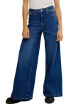 Free People Kellee High Waist Wide Leg Palazzo Jeans In Blue