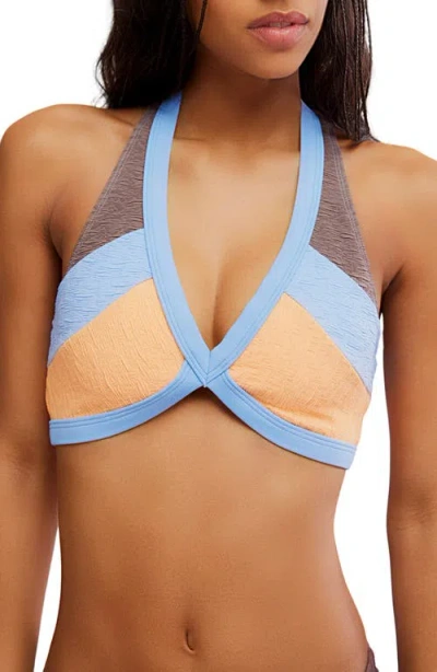 Free People Kendall Colorblock Bikini Top In Multi