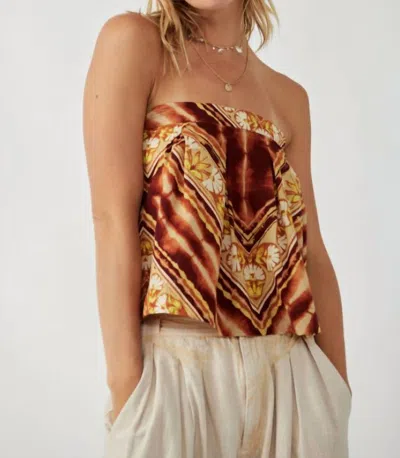 Free People Kendra Printed Tube Top In Multi In Brown