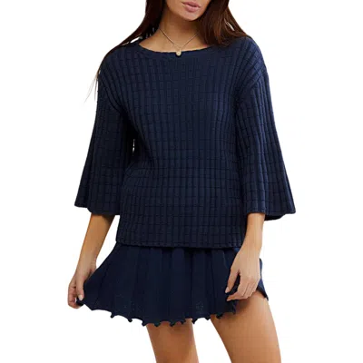 Free People Kenzie Sweater & Skirt Set In Blue