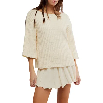 Free People Kenzie Sweater & Skirt Set In White