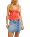Free People Kianna Lace Tank Top In Watermelon In Pink