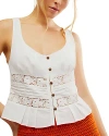 Free People Kianna Eyelet Tank In Optic White