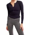 Free People Kick Off Layer Solid Top In Black In Multi