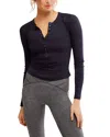 Free People Kick Off Layer Solid Top In Black In Black