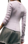 Free People Kick Off Rib Cotton Henley In Rose Quartz