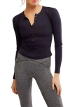 Free People Kick Off Layer Solid Top In Black In Black