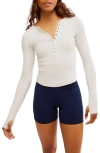 Free People Kick Off Rib Cotton Henley In Ivory