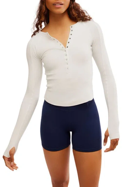 Free People Kick Off Rib Cotton Henley In Ivory