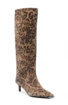 Free People Kiki Kitten Heel Boots Spotted Leopard In Brown