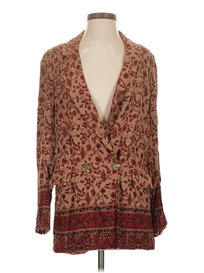 Pre-owned Free People Kimono In Burgundy